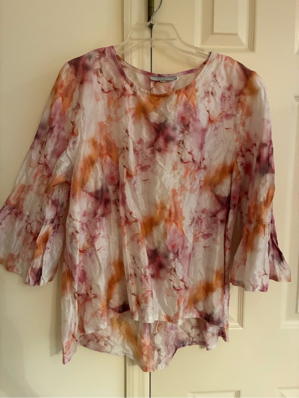 Bryn Walker hi low top with ruffle edge sleeve XL